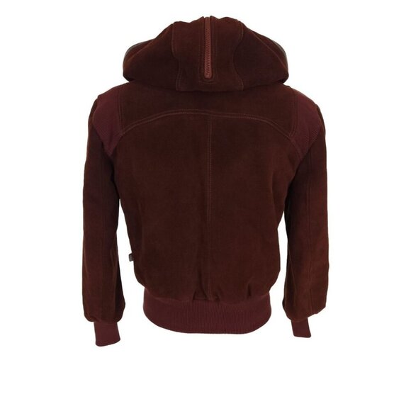 Vintage Ransom Clothing Suede Leather Jacket Size XS Pile Lined Hooded Y2K - Picture 7 of 11